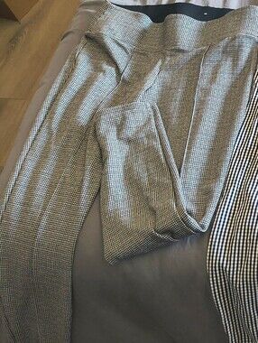 Nine West Black & White Houndstooth Tailored Trousers